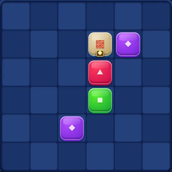 Hopstone Adventure level 16: board with a builder stone