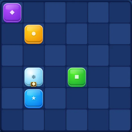 Hopstone Adventure level 26: board with an ice stone