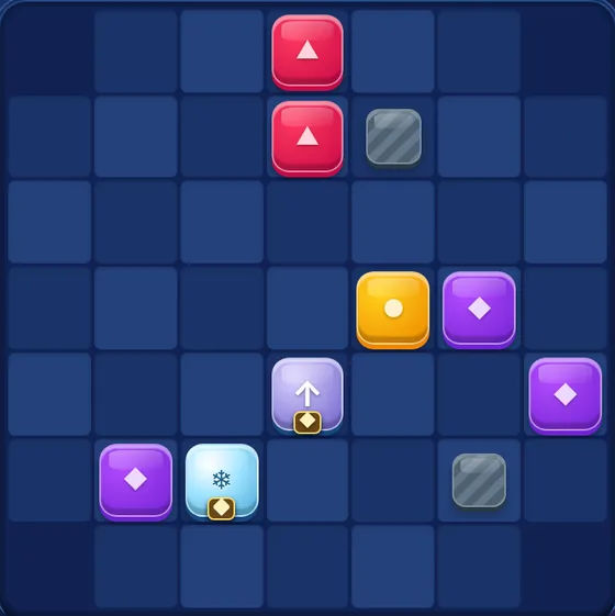 Hopstone Adventure level 41: board with several special stones
